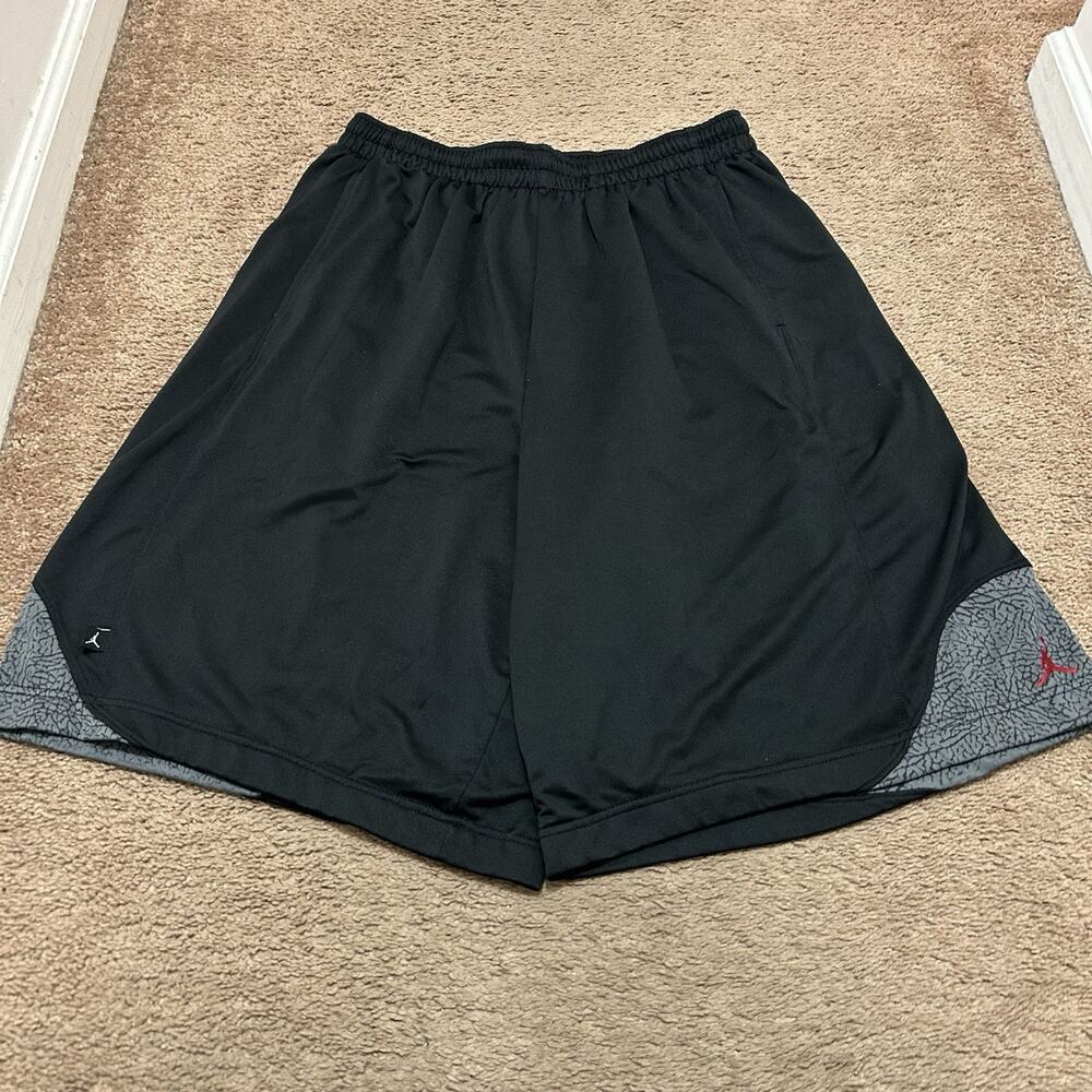 Jordan Dri-Fit Elephant Print Basketball Shorts Size XXL Black Y2K